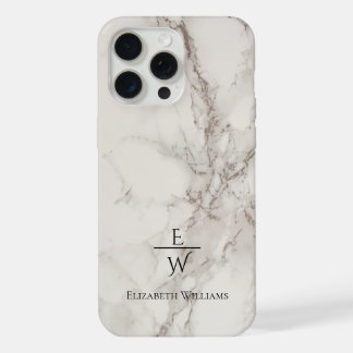 Staubiger Schwarz-Weiß-Marmor-Glitter personalisie iPhone 15 Pro Max Hülle