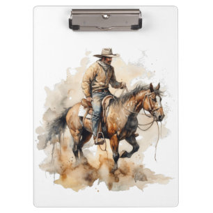 Staubiger Trail Ride in Aquarell, individuell anpa Klemmbrett