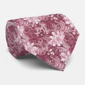 Staubiger Wein Floral Batik Krawatte (Gerollt)