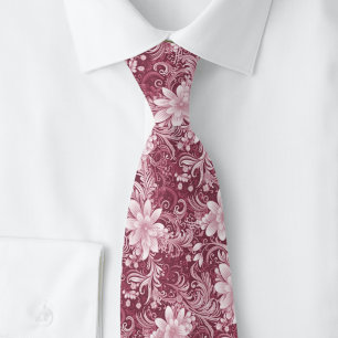 Staubiger Wein Floral Batik Krawatte
