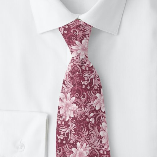 Staubiger Wein Floral Batik Krawatte