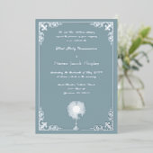 Staubiges Blau Silber Kelch Kommunion Eleganz Folieneinladung (Stehend vorne)