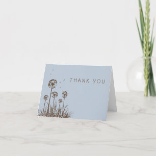 Staubiges Blau und Brown-Löwenzahn dankt Ihnen Dankeskarte
