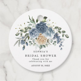 Staubiges Blau und champagnerfarbenes Florales Bra Geschenkanhänger