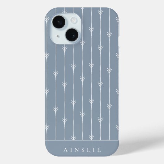 Staubiges blaues Boho Fletched Muster Case-Mate iPhone Hülle (Rückseite)