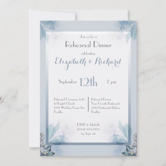 Staubiges blaues einladung (Vorderseite)