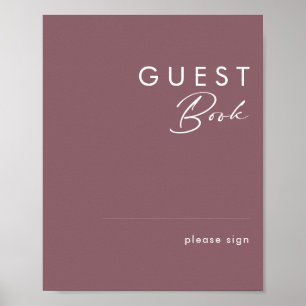 Staubiges Boho   Lila Gästebuch-Schild Poster