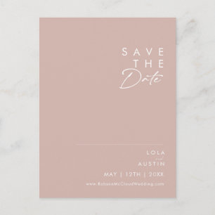 Staubiges Boho Rosa und Lila Save The Date Einladungspostkarte