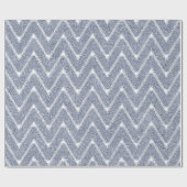 Staubiges Denim Blau Chevron Muster Geschenkpapier (Flach)