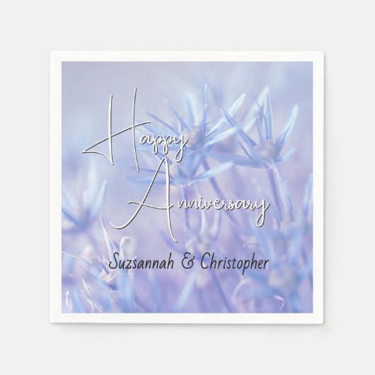 Staubiges Immergrün-Blumenhintergrund-Jubiläum Serviette (Vorderseite)