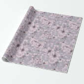 Staubiges Lavendel-Blumenmuster Geschenkpapier (Ungerollt)