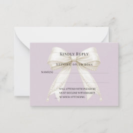 Staubiges Lavendel-Elfenbein-Bogen Antwort RSVP Mitteilungskarte