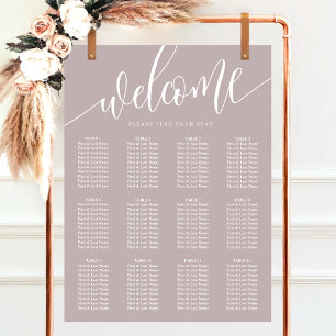 Staubiges Lavendel-Minimalist-Ehe-Sitzplan Poster
