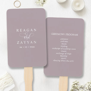 Staubiges Lavendel Minimalistisches Hochzeitsprogr Fächer