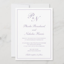 Staubiges lila klassisch elegante Hochzeit