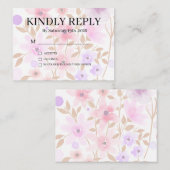 Staubiges Lila Silber Grau Florales Rustikales RSV Begleitkarte (Vorne/Hinten)