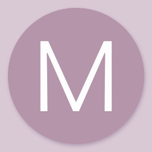 Staubiges Lila und Weiß Modernes Minimalistisches  Runder Aufkleber