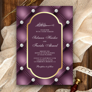 Staubiges Mauve Lila Tuff-Diamanten Muslimische Ho Einladung