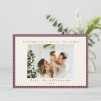 Staubiges Mauve-Pflaume-Gingham-Karo-Familienweihn