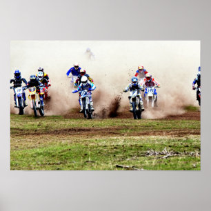 Staubiges Motocross-Rennen Poster