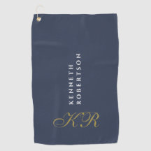 Staubiges Navy Blau Monogramm Minimalistisches Gol