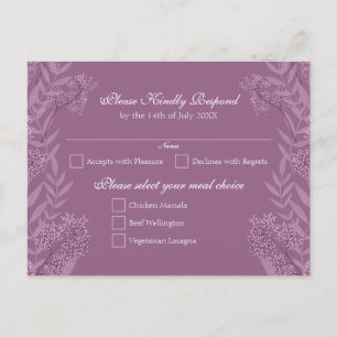 Staubiges Pflaumen-Purpur-Hochzeit Botanisch Feiertagspostkarte