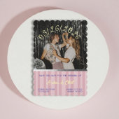 Staubiges Retro-Frühlings-Disco-Hochzeitsfoto Save The Date