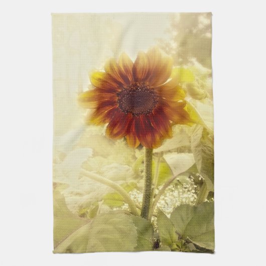 Staubiges Retro Sonnenblume-Geschirrtuch Geschirrtuch (Vertikal)