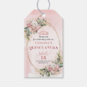 Staubiges Rosa Botanisches Boho-Geschenk-Tag Gesty Geschenkanhänger (Vorderseite)