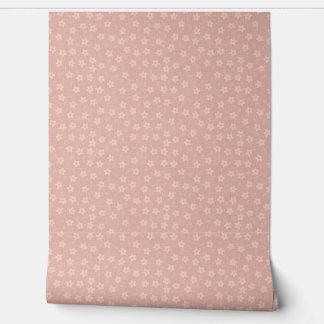 Staubiges Rosa Ditsy Blumenmuster Cottagecore Lein Tapete