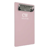 Staubiges Rosa Individuelle Initialen Mini Klemmbrett (Schrägansicht)