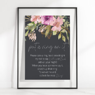 Staubiges Rosa Lila Blumen-Spiel: Leg ihm einen Ri Poster