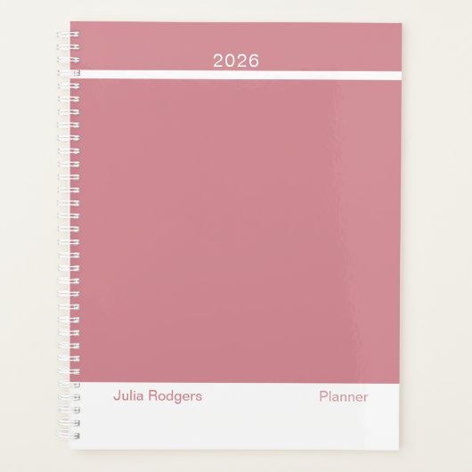 Staubiges Rosa Modernes Layout Groß Planer (Vorderseite)