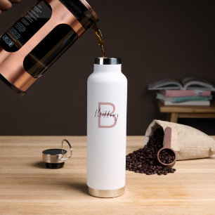 Staubiges Rosa personalisiertes Monogramm Trinkflasche