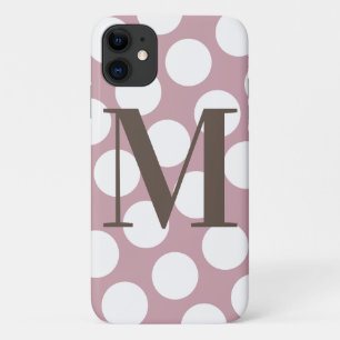 Staubiges Rosa und Weiß mit Punkten großes Monogra Case-Mate iPhone Hülle