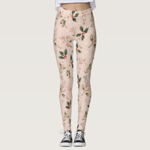 Staubiges Rosa Weihnachts-Stechpalme Botanischer S Leggings