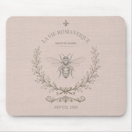 Staubiges Rosé Honig Biene Vintage Französisch Lan Mousepad