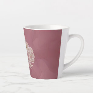 Staubiges Roségold Florale Linienkunst Elegant Milchtasse