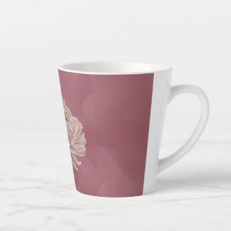 Staubiges Roségold Florale Linienkunst Elegant Milchtasse