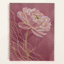 Staubiges Roségold Florale Linienkunst Elegant