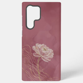 Staubiges Roségold Florale Linienkunst Elegant Samsung Galaxy Hülle