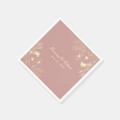 Staubiges Rosen-Gold-Blumenhochzeit Serviette (Ecke)