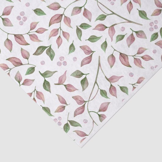 Staubiges Rosen-Rosa-Grün verlässt Seidenpapier (Ausschnitt)