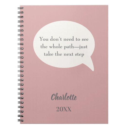 Staubiges Rosenrot Pink Elfenbein inspirierendes Z Notizblock (Vorderseite)