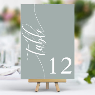 Staubiges Salbei Moderne Kalligrafie Hochzeit Tischnummer
