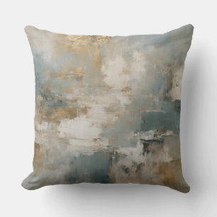 Staubiges Teal Blau Gold Abstrakt Kissen