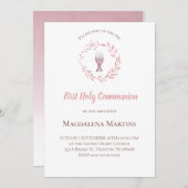 Staubkranz in Rosa Einladung (Vorne/Hinten)