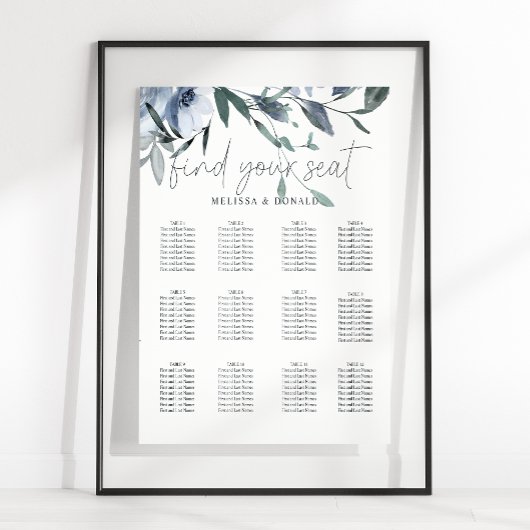 Staublila Blumen Hochzeit Sitzplan Poster