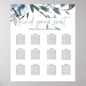 Staublila Blumen Hochzeit Sitzplan Poster (Vorne)