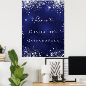 Staubpartikel aus blauem Glitzer von Quinceanera Poster (Heimbüro)